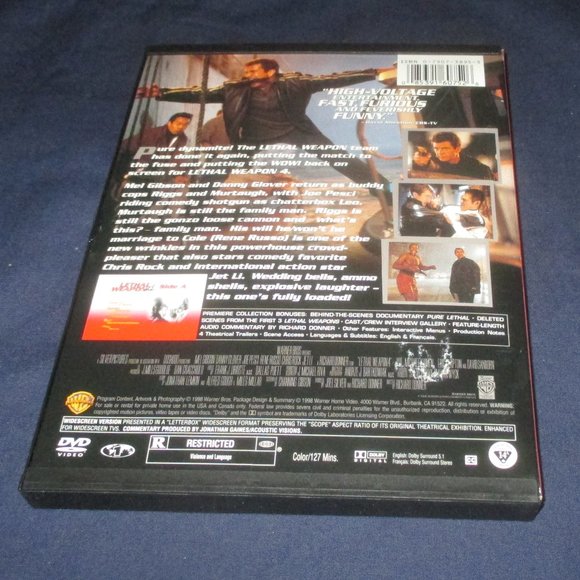 Lethal Weapon 4 (DVD, 1997, Widescreen / Full screen) Mel Gibson Danny Glover - Picture 3 of 3